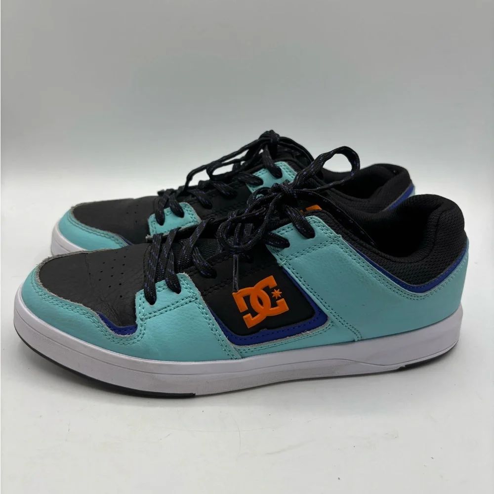 DC Men's Sneakers in Black, Aqua, and Orange